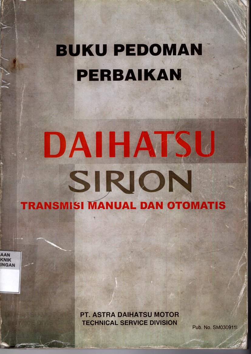 Buku Pedoman Daihatsu Sirion Transmisi Manual dan Otomatis